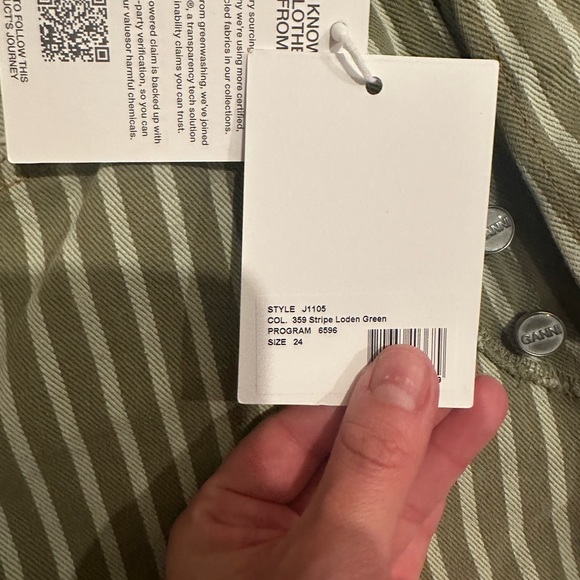 GANNI stripe logen green pant - Picture 4 of 6